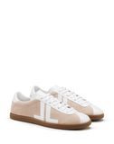 WOMEN'S LANVIN DUAL-MATERIAL JL LOW-TOP SNEAKERS PINK/WHITE