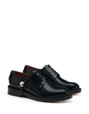 MEN'S LANVIN DERBY SHOE IN SHINY CALFSKIN MOSS GREEN