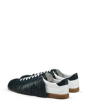 MEN'S LANVIN LOW-TOP FRINGE SNEAKERS WHITE/MOSS GREEN