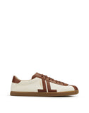 MEN'S LANVIN DUAL-MATERIAL JL LOW-TOP SNEAKERS CREAM / CARAMEL