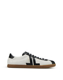 MEN'S LANVIN DUAL-MATERIAL JL LOW-TOP SNEAKERS WHITE/BLACK