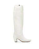 WOMEN'S LANVIN TALL LEATHER BOOTS WHITE