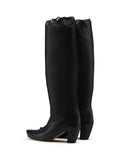 WOMEN'S LANVIN TALL LEATHER BOOTS BLACK
