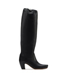 WOMEN'S LANVIN TALL LEATHER BOOTS BLACK