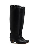 WOMEN'S LANVIN TALL LEATHER BOOTS BLACK