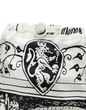 WOMEN'S LANVIN TALL BOOTS IN PRINTED LEATHER AND SILK WHITE