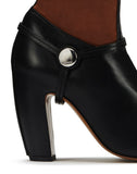 WOMEN'S LANVIN DUAL-MATERIAL THIGH-HIGH BOOTS BLACK / CARAMEL