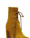 WOMEN'S LANVIN LACE-UP ANKLE BOOTS MUSTARD