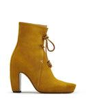 WOMEN'S LANVIN LACE-UP ANKLE BOOTS MUSTARD