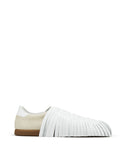 WOMEN'S LANVIN LOW-TOP FRINGE SNEAKERS CREAM / WHITE