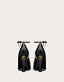 WOMEN'S VALENTINO GARAVANI PATENT LEATHER WEDGES 100 MM BLACK