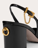 WOMEN'S VALENTINO GARAVANI SLINGBACK PATENT LEATHER PUMP 70 MM BLACK