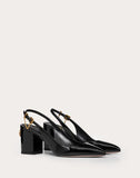 WOMEN'S VALENTINO GARAVANI SLINGBACK PATENT LEATHER PUMP 70 MM BLACK