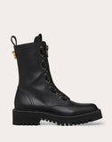 WOMEN'S VALENTINO GARAVANI CALFSKIN LEATHER COMBAT BOOT WITH LOOP DETAIL 15 MM