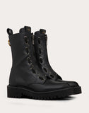 WOMEN'S VALENTINO GARAVANI CALFSKIN LEATHER COMBAT BOOT WITH LOOP DETAIL 15 MM