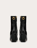WOMEN'S VALENTINO GARAVANI NAPLAK LEATHER ANKLE BOOT WITH LOOP DETAIL 70 MM BLACK