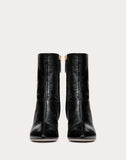 WOMEN'S VALENTINO GARAVANI NAPLAK LEATHER ANKLE BOOT WITH LOOP DETAIL 70 MM BLACK