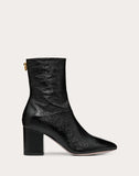 WOMEN'S VALENTINO GARAVANI NAPLAK LEATHER ANKLE BOOT WITH LOOP DETAIL 70 MM BLACK