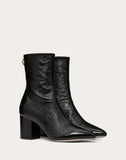 WOMEN'S VALENTINO GARAVANI NAPLAK LEATHER ANKLE BOOT WITH LOOP DETAIL 70 MM BLACK