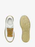 WOMEN'S ALEXANDER McQUEEN OVERSIZED SNEAKER LIGHT GOLD/WHITE