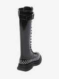 WOMEN'S ALEXANDER McQUEEN TREAD LACE UP BOOT BLACK/SILVER