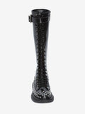 WOMEN'S ALEXANDER McQUEEN TREAD LACE UP BOOT BLACK/SILVER