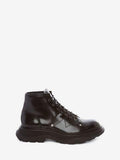WOMEN'S ALEXANDER McQUEEN TREAD LACE UP BOOT BLACK/SILVER