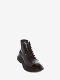 WOMEN'S ALEXANDER McQUEEN TREAD LACE UP BOOT BLACK/SILVER