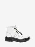 WOMEN'S ALEXANDER McQUEEN TREAD LACE UP BOOT WHITE/BLACK