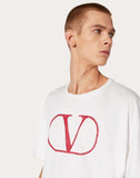 MEN'S VALENTINO VLOGO T-SHIRT WHITE/ RED