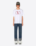 MEN'S VALENTINO VLOGO T-SHIRT WHITE/ RED