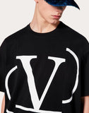 MEN'S VALENTINO DECONSTRUCTED VLOGO T-SHIRT BLACK