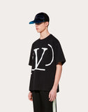 MEN'S VALENTINO DECONSTRUCTED VLOGO T-SHIRT BLACK