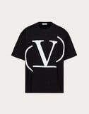 MEN'S VALENTINO DECONSTRUCTED VLOGO T-SHIRT BLACK