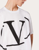 MEN'S VALENTINO DECONSTRUCTED VLOGO T-SHIRT WHITE/ BLACK