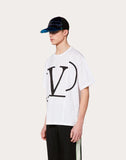 MEN'S VALENTINO DECONSTRUCTED VLOGO T-SHIRT WHITE/ BLACK