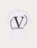 MEN'S VALENTINO DECONSTRUCTED VLOGO T-SHIRT WHITE/ BLACK