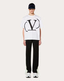 MEN'S VALENTINO DECONSTRUCTED VLOGO T-SHIRT WHITE/ BLACK