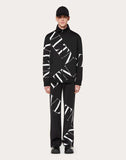 MEN'S VALENTINO VLTN MACROGRID ZIPPED SWEATSHIRT BLACK