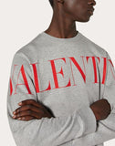 MEN'S VALENTINO CREW-NECK SWEATSHIRT WITH VALENTINO PRINT GREY
