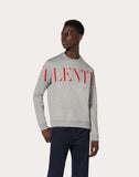 MEN'S VALENTINO CREW-NECK SWEATSHIRT WITH VALENTINO PRINT GREY