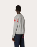 MEN'S VALENTINO CREW-NECK SWEATSHIRT WITH VALENTINO PRINT GREY