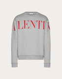 MEN'S VALENTINO CREW-NECK SWEATSHIRT WITH VALENTINO PRINT GREY
