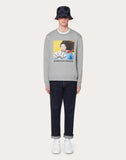MEN'S VALENTINO CREW-NECK SWEATSHIRT WITH IZUMI MIYAZAKI PRINT YELLOW