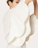 WOMEN'S VALENTINO GEORGETTE TOP WITH SCALLOP DETAIL IVORY