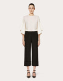 WOMEN'S VALENTINO GEORGETTE TOP WITH SCALLOP DETAIL IVORY