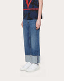 MEN'S VALENTINO VLTN BAGGY JEANS WITH SELVAGE BLUE