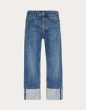 MEN'S VALENTINO VLTN BAGGY JEANS WITH SELVAGE BLUE