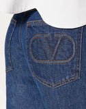 WOMEN'S VALENTINO VLOGO EMBROIDERED DENIM PANTS