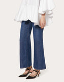 WOMEN'S VALENTINO VLOGO EMBROIDERED DENIM PANTS